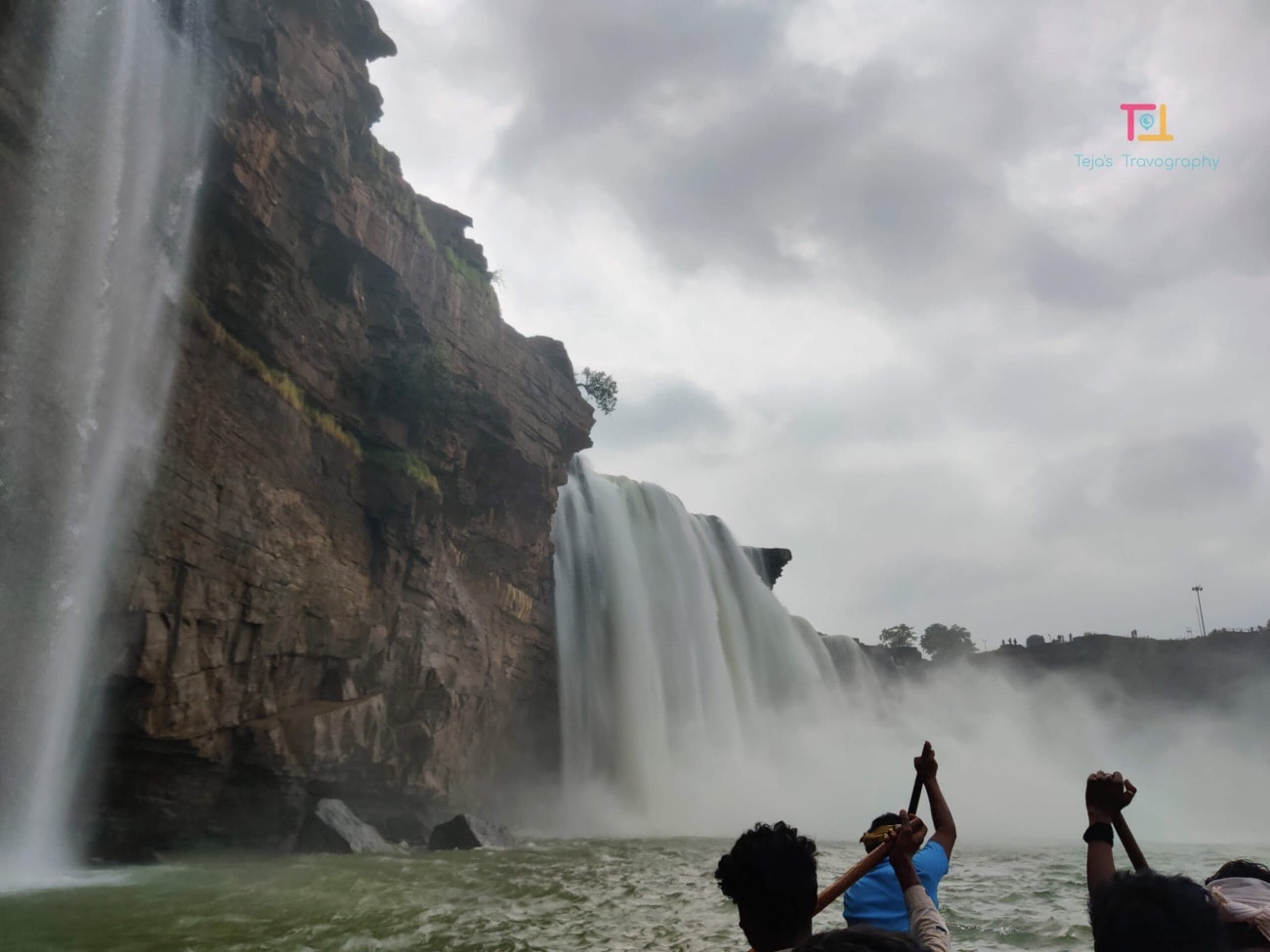 Boating at chitrakote waterfalls